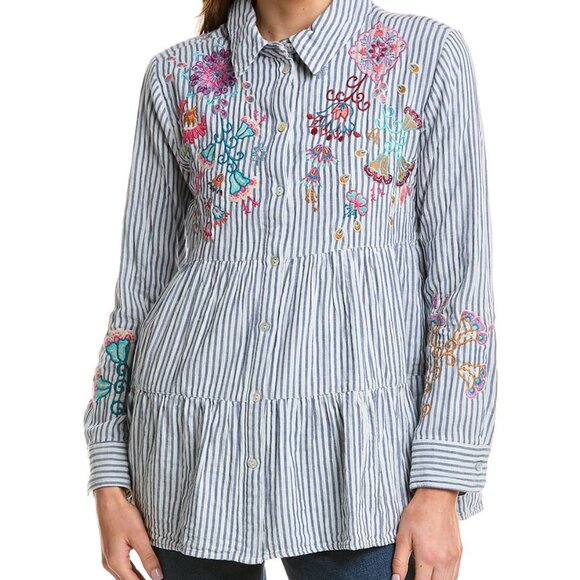 NWT Johnny Was Alesa Tiered Shirt Tunic Size Large Retail $270 - Picture 5 of 9